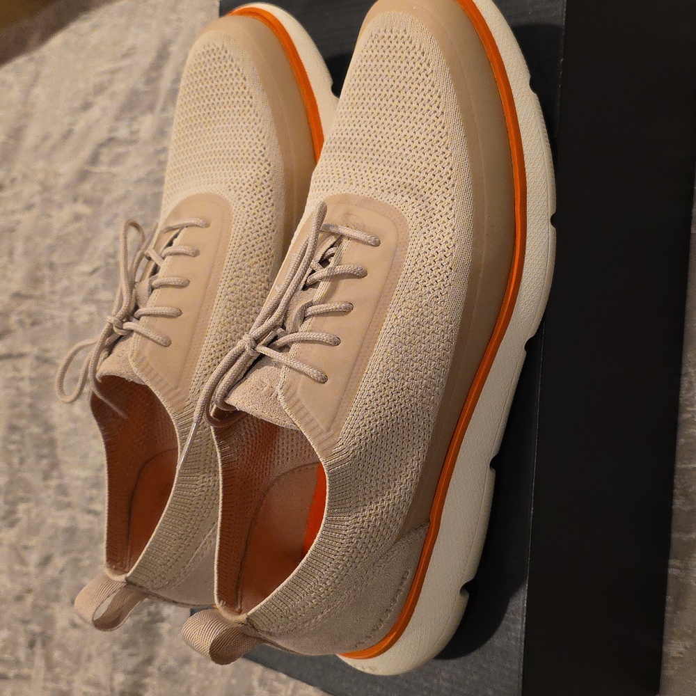 Cole Haan Zerogrand Omni Sneakers Men's Beige and Orange Casual Shoes - Picture 2 of 4